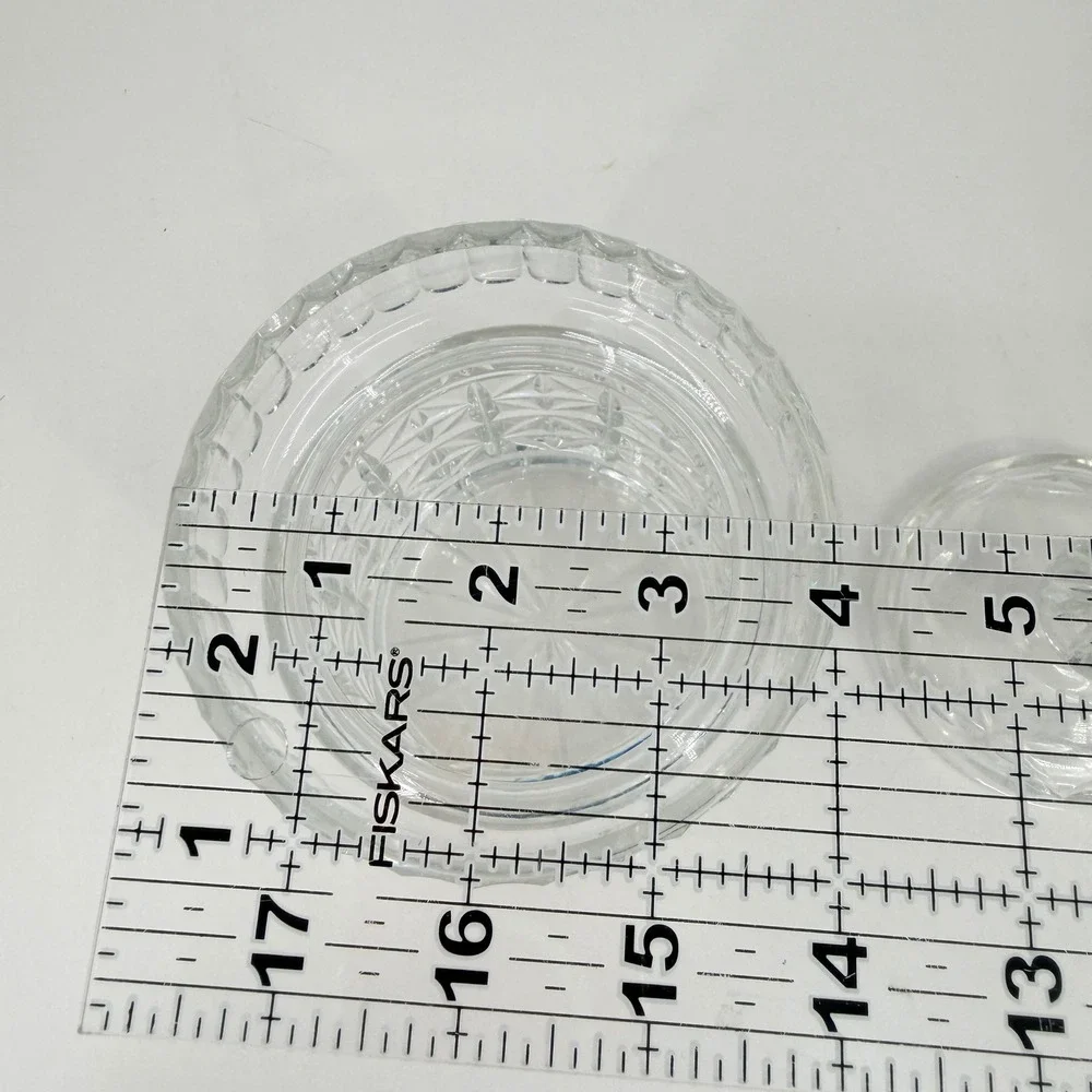 Lead Crystal Small Lidded Jar Clear Diamond Cut Glass Biscuit Candy 6 Inch